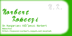 norbert kopeczi business card